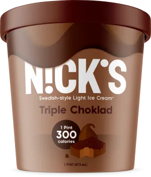 Nick's Swedish Style Light Ice Cream, Triple Choklad (8 Pints)