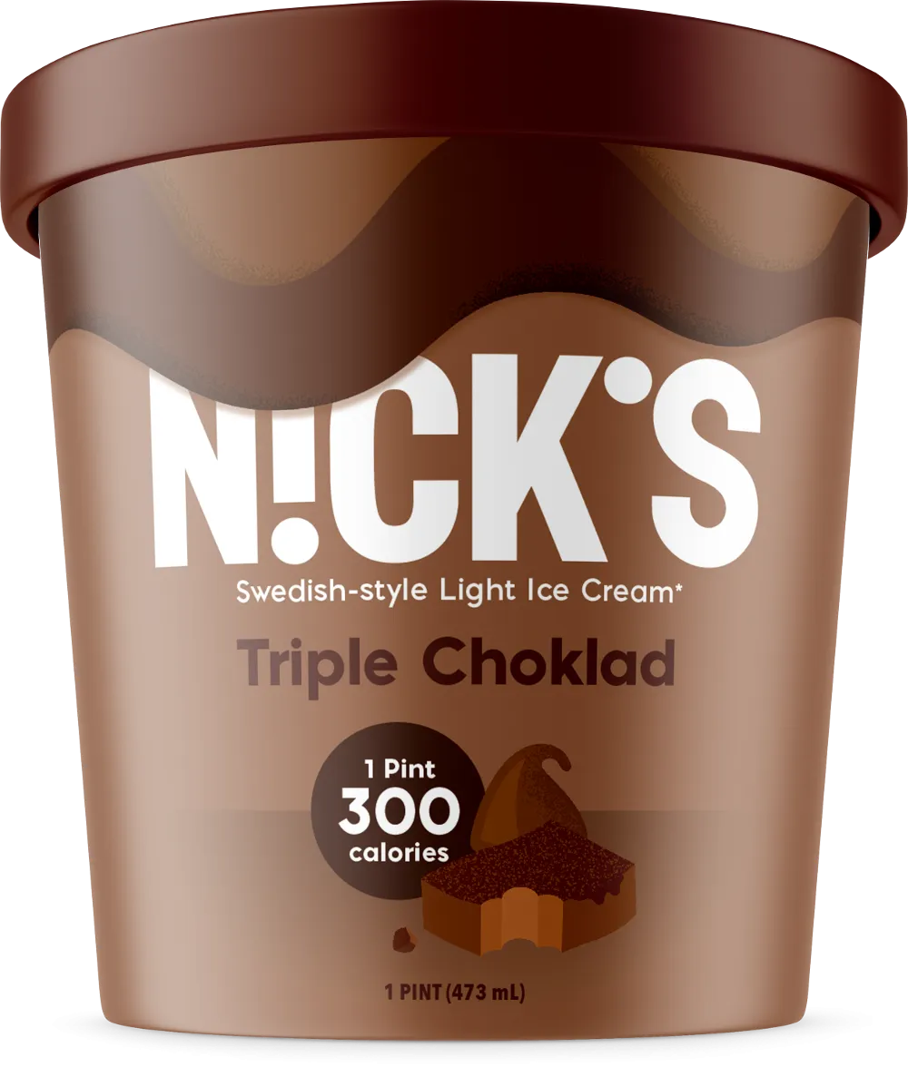 Nick's Swedish Style Light Ice Cream, Triple Choklad (8 Pints)