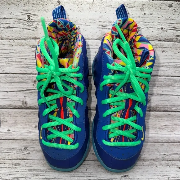 Nike Little Posite One ASW Shoes size 11 PS Deep Royal Blue Multicolor