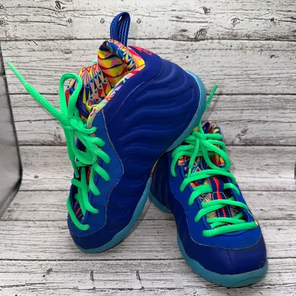 Nike Little Posite One ASW Shoes size 11 PS Deep Royal Blue Multicolor