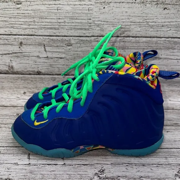 Nike Little Posite One ASW Shoes size 11 PS Deep Royal Blue Multicolor