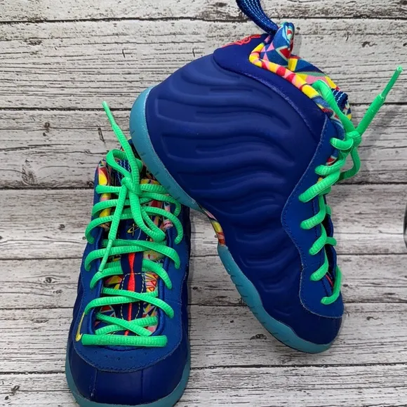 Nike Little Posite One ASW Shoes size 11 PS Deep Royal Blue Multicolor