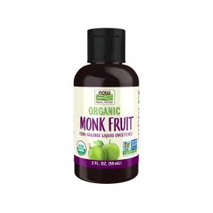 NOW Real Food Monk Fruit Zero-Calorie Liquid Sweetener Organic