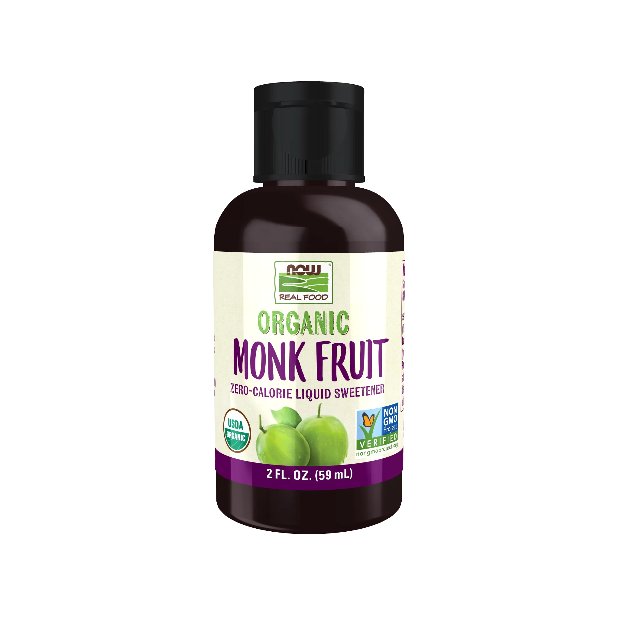 NOW Real Food Monk Fruit Zero-Calorie Liquid Sweetener Organic