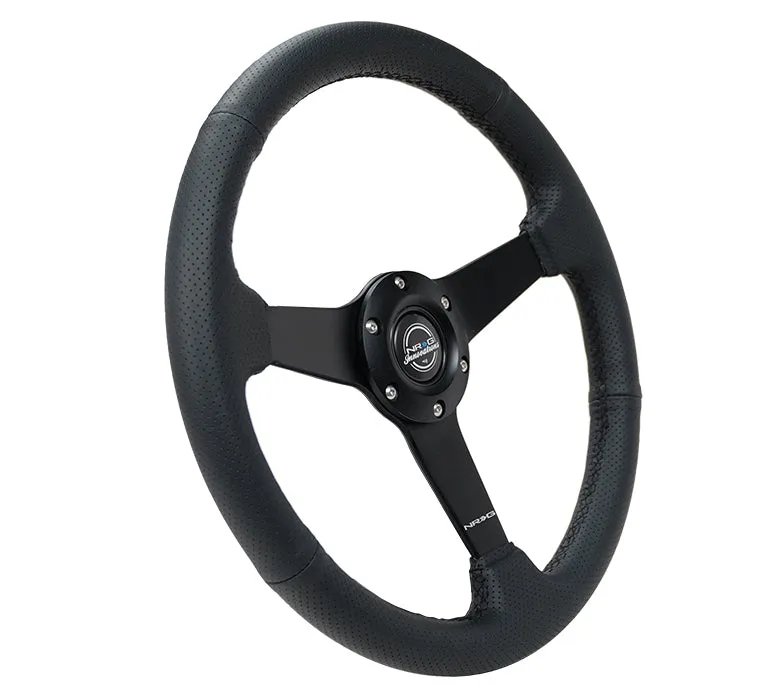NRG RST-037MB-PR 350mm Black Perforated Leather Steering Wheel