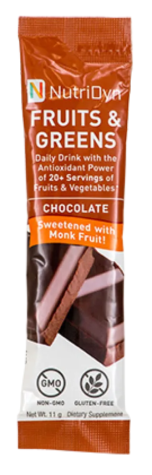 NutriDyn Fruits & Green TO-GO, Chocolate (w/ Monk Fruit)