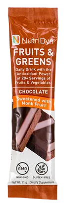 NutriDyn Fruits & Green TO-GO, Chocolate (w/ Monk Fruit)