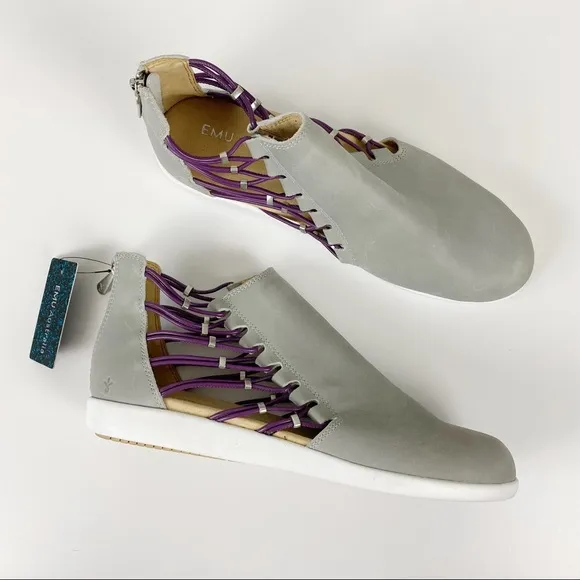 NWT Emu Australia Melina Dove Gray Leather Booties Size 41 US 10