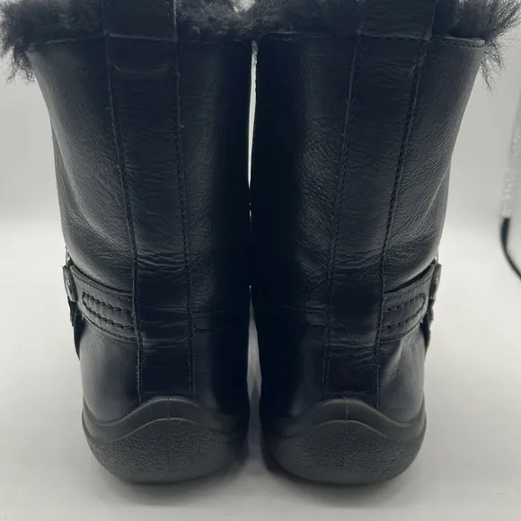 Obeo - Zoey Leather &amp; Sheepskin Black Women's Black warm Ankle Boots Sz 7