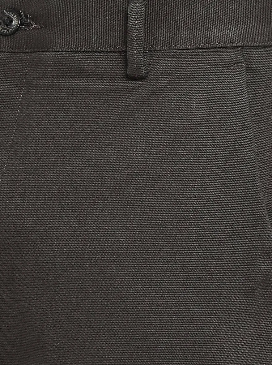 Olive Solid Uno Fit Casual Trouser | JadeBlue