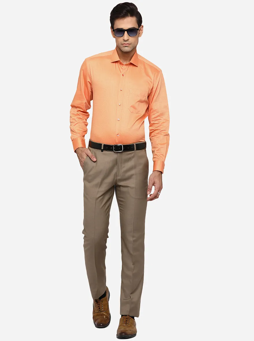 Orange Solid Regular Fit Formal Shirt | Greenfibre