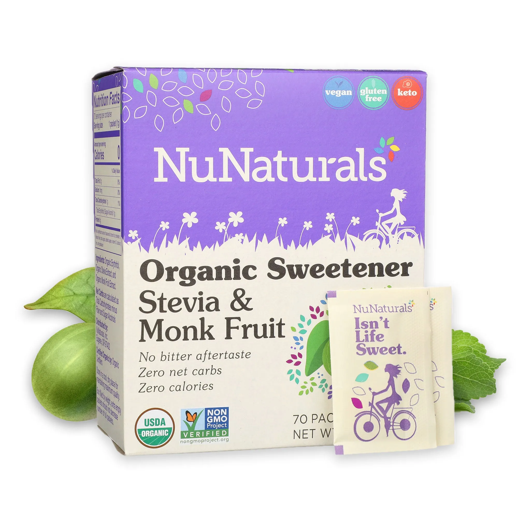 Organic Sweetener Stevia & Monk Fruit Packets