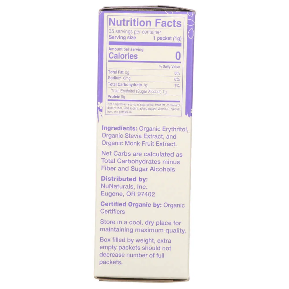 Organic Sweetener Stevia & Monk Fruit Packets
