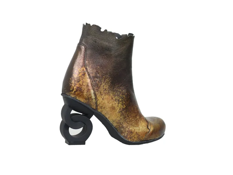 Papucei Women's Copper Leather Ankle Boots