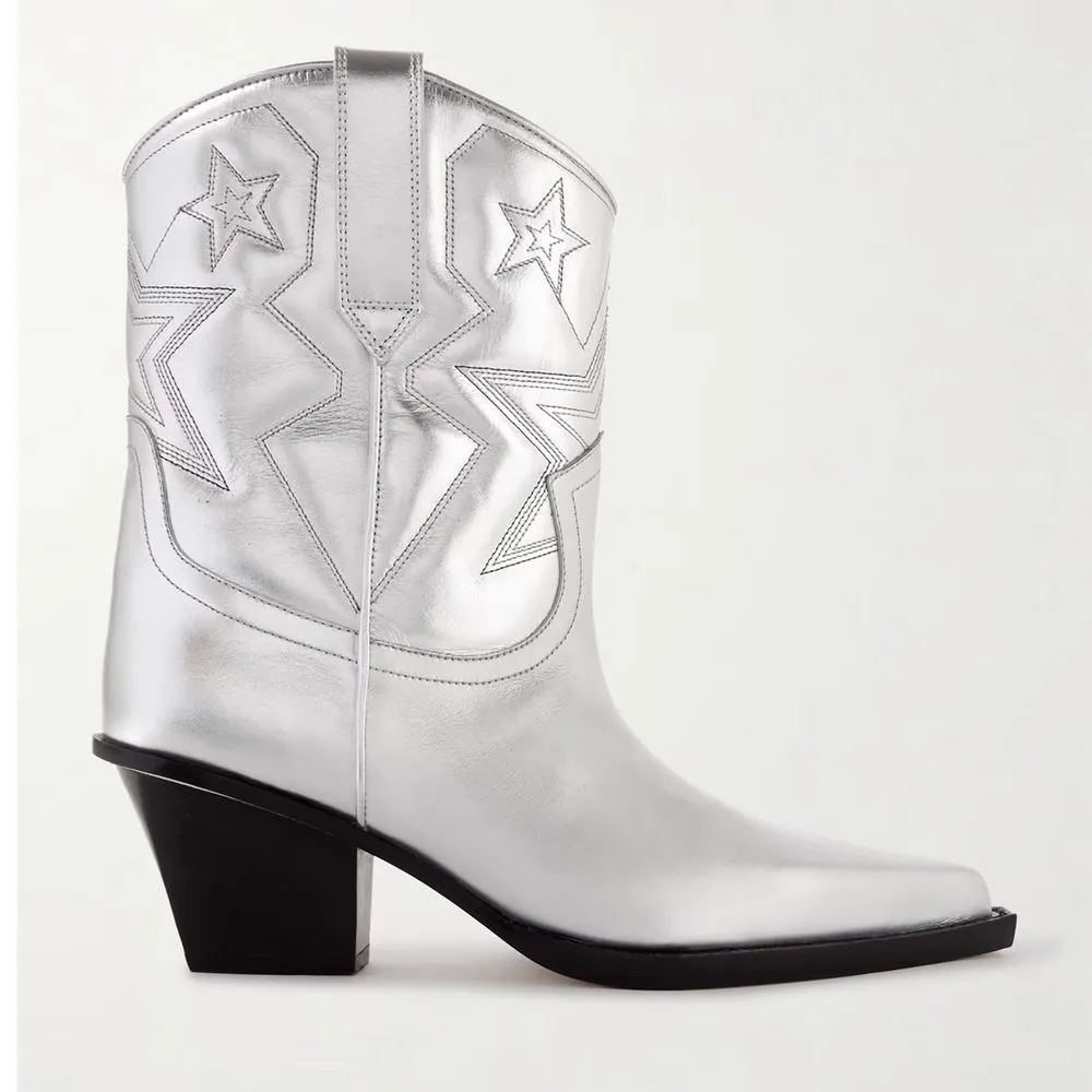 Paris Texas Gray Leather Women Ankle Boot