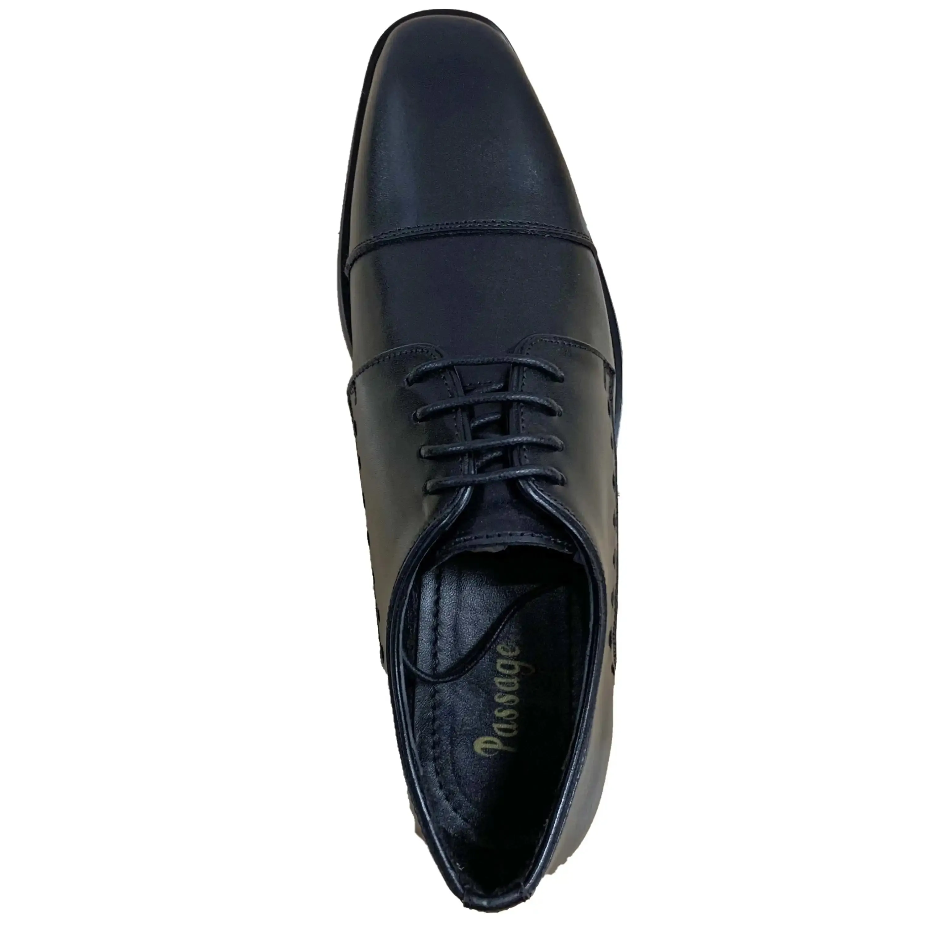 Passage Leather Formal Derby Shoes - Black
