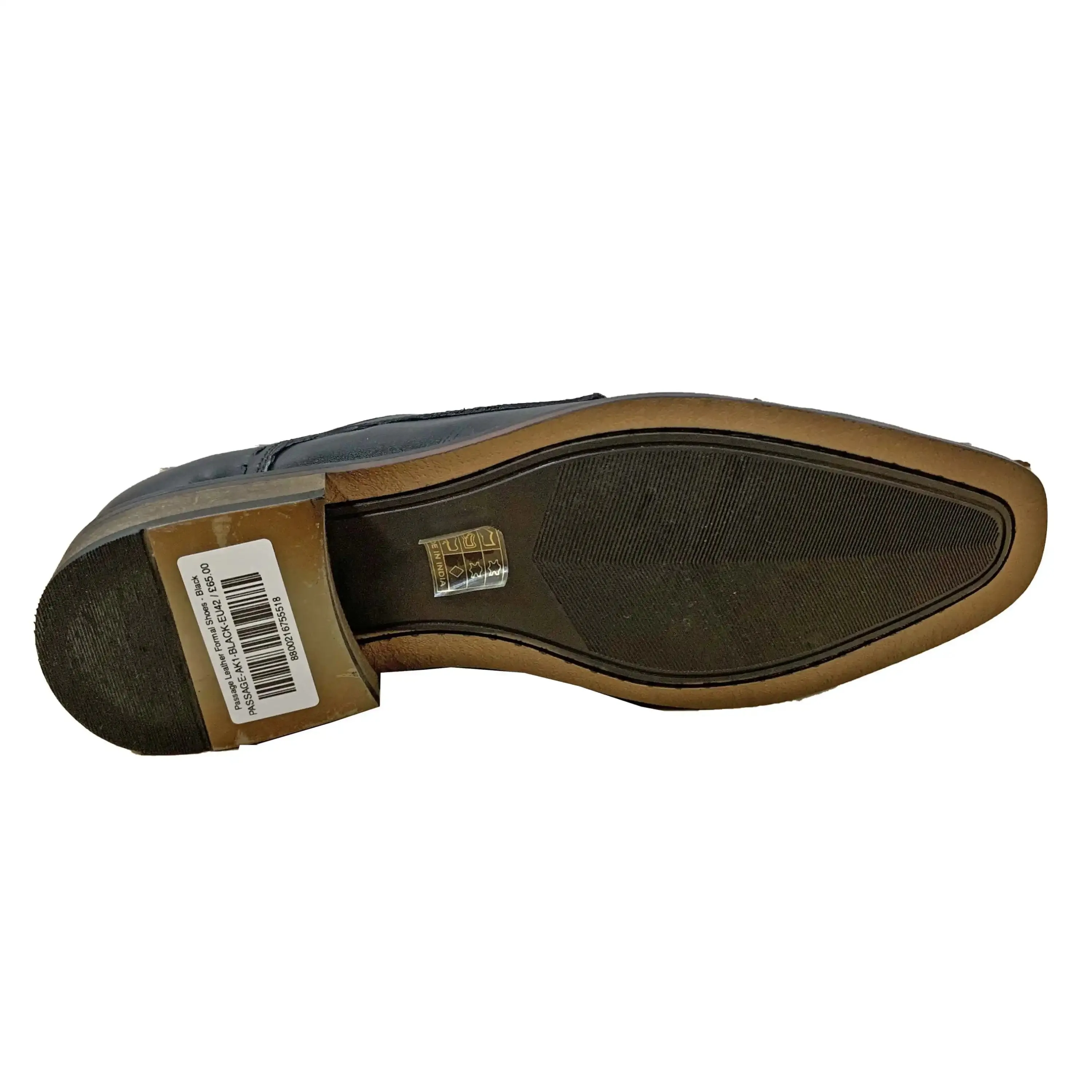 Passage Leather Formal Derby Shoes - Black