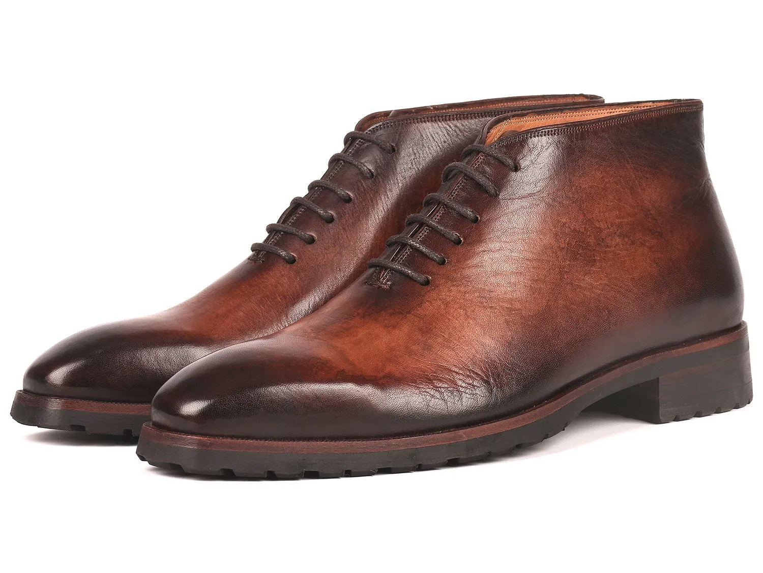 Paul Parkman Men's Ankle Boots in Brown Burnished