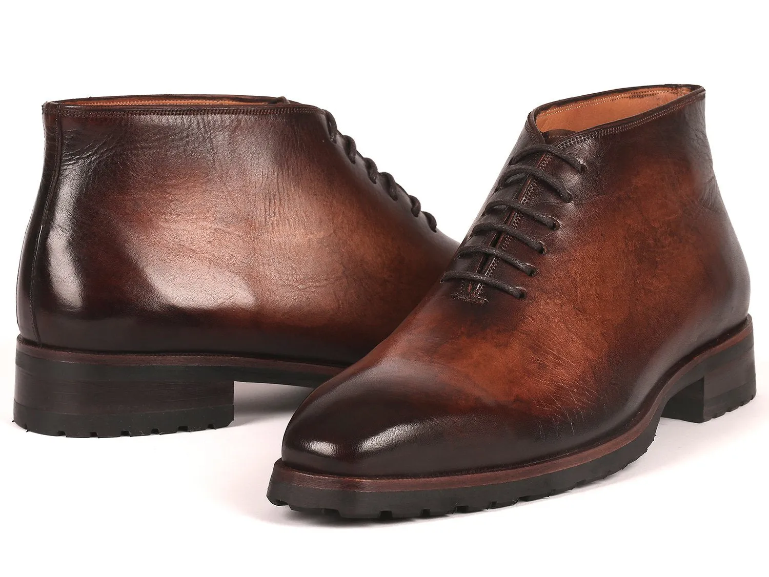 Paul Parkman Men's Ankle Boots in Brown Burnished
