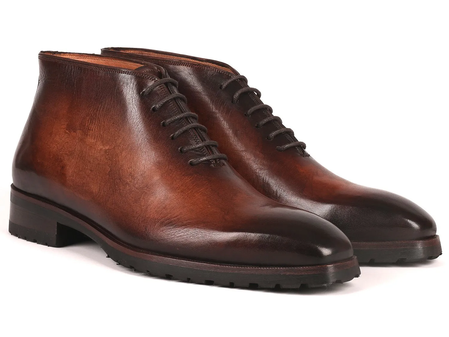 Paul Parkman Men's Ankle Boots in Brown Burnished