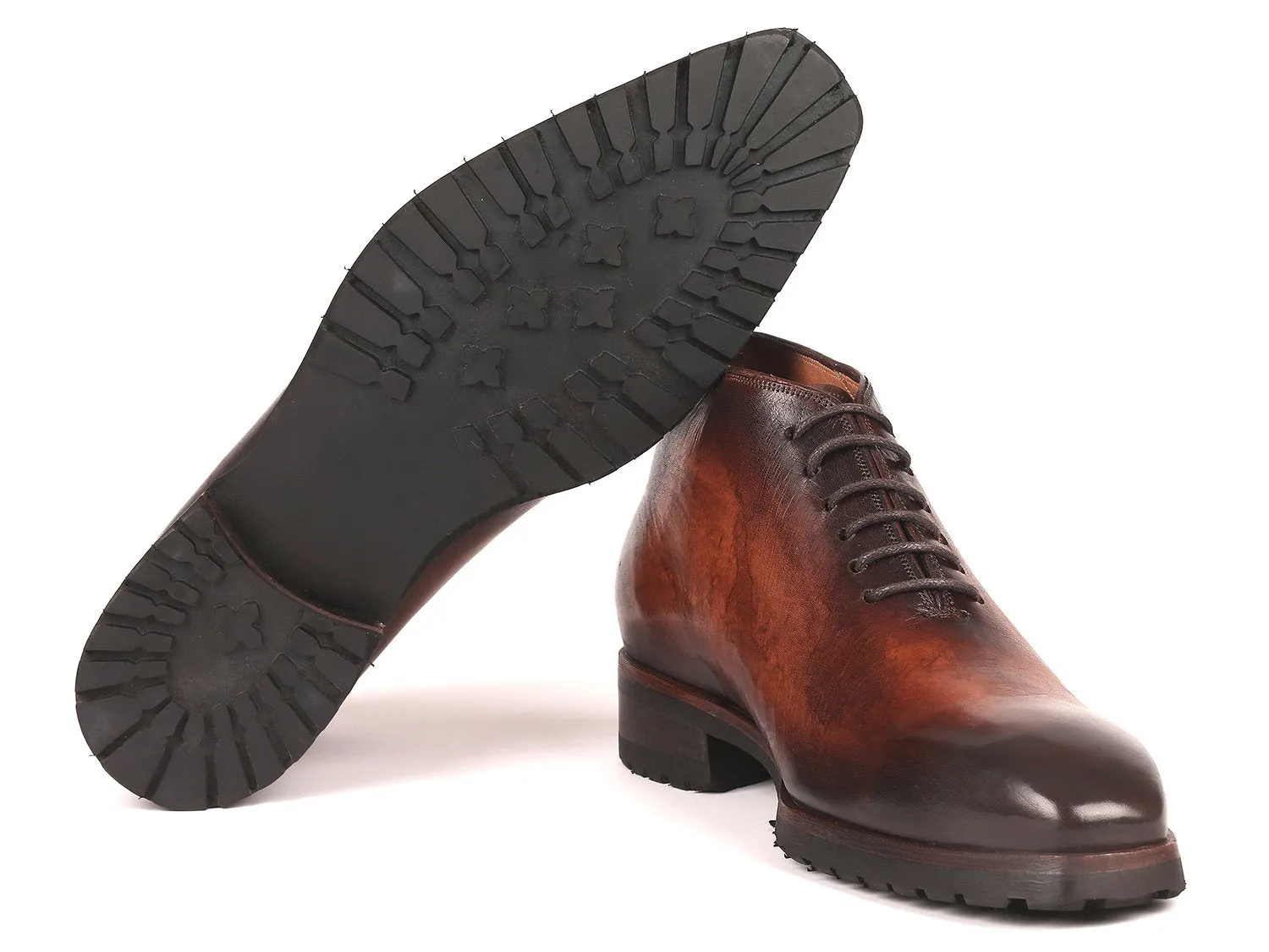 Paul Parkman Men's Ankle Boots in Brown Burnished