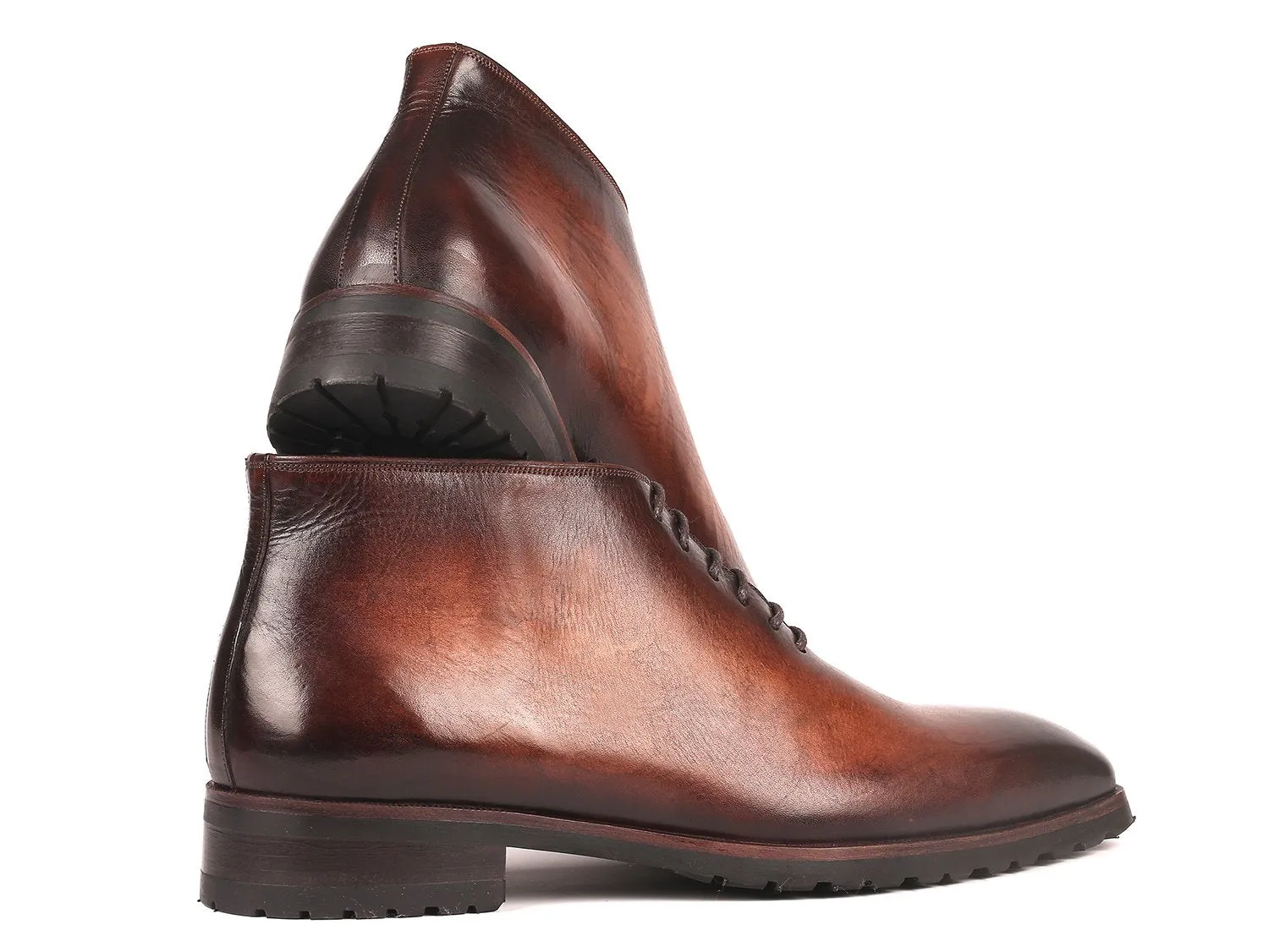 Paul Parkman Men's Ankle Boots in Brown Burnished