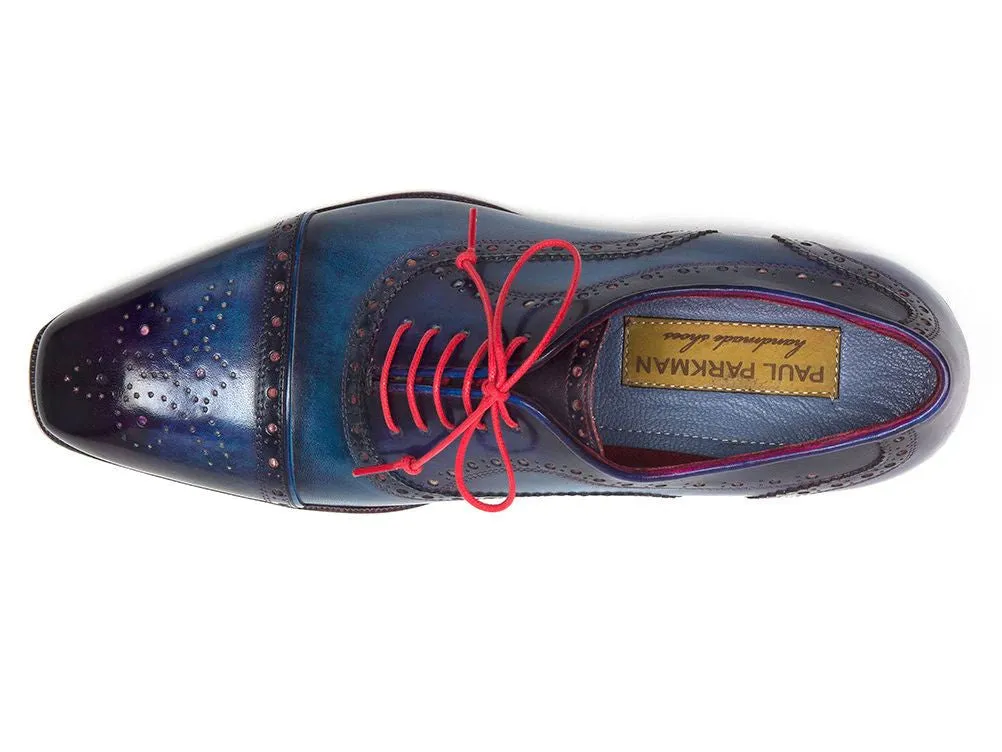 Paul Parkman Men's Captoe Oxfords in Blue & Parliament