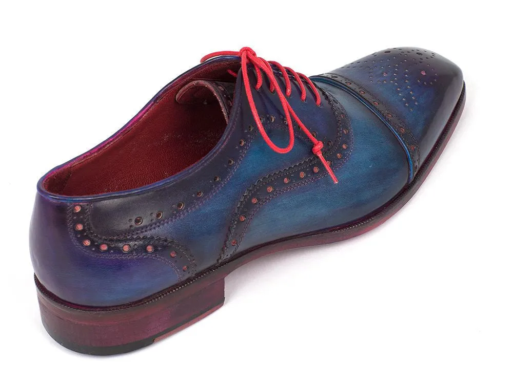 Paul Parkman Men's Captoe Oxfords in Blue & Parliament