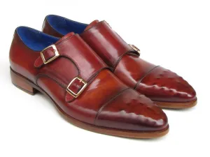 Paul Parkman Men's Double Monkstrap Burgundy Leather