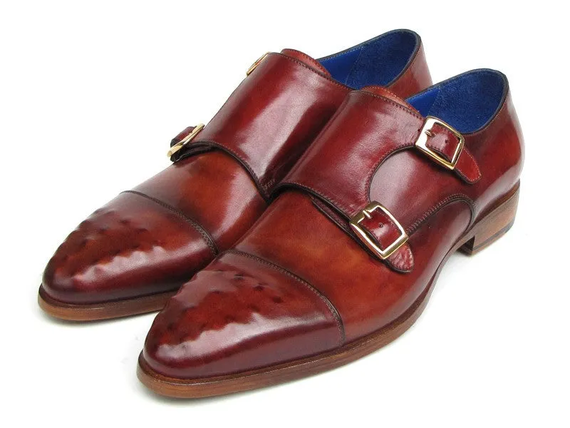 Paul Parkman Men's Double Monkstrap Burgundy Leather