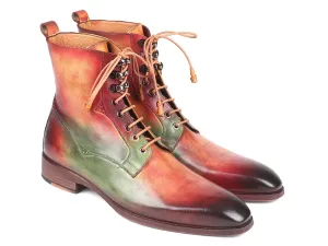 Paul Parkman Men's Leather Boots in Green, Camel & Bordeaux