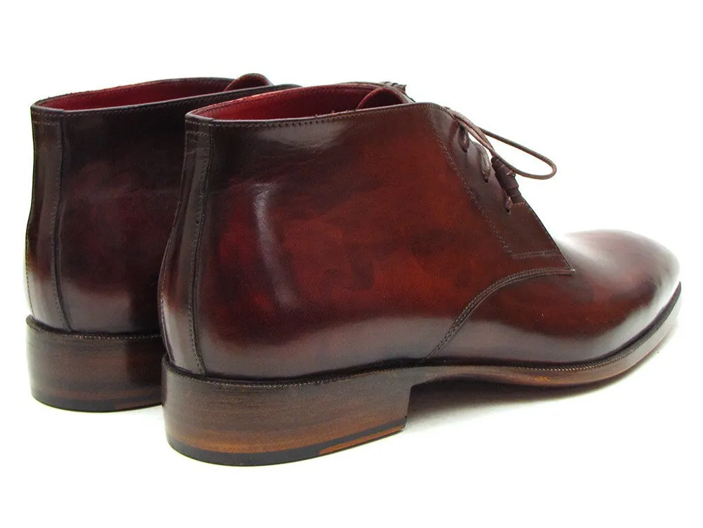 Paul Parkman Men's Leather Chukka Boots in Brown & Bordeaux