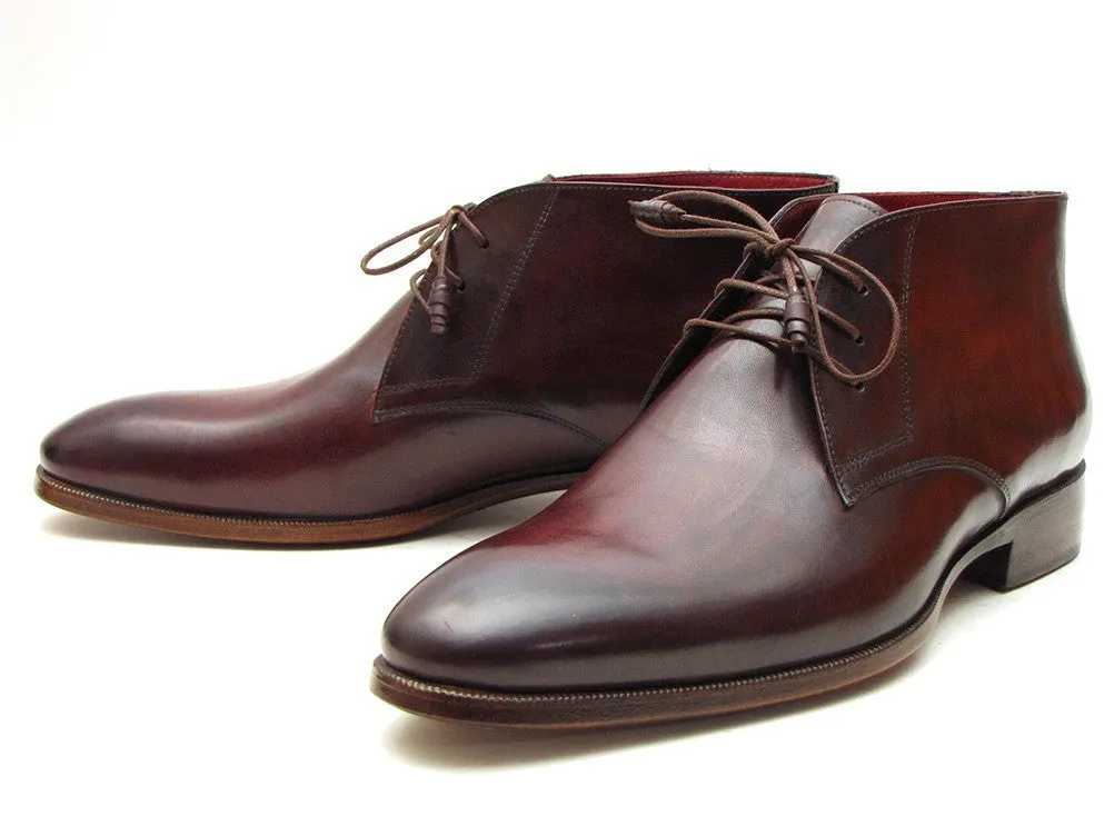 Paul Parkman Men's Leather Chukka Boots in Brown & Bordeaux