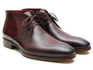 Paul Parkman Men's Leather Chukka Boots in Brown & Bordeaux