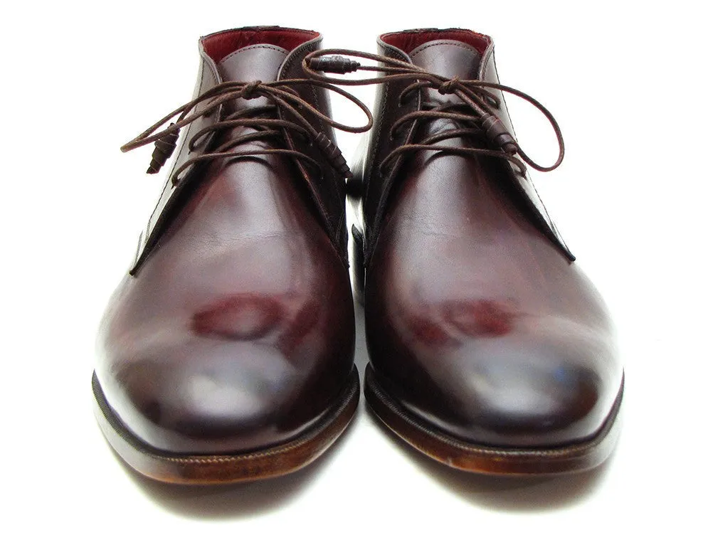 Paul Parkman Men's Leather Chukka Boots in Brown & Bordeaux