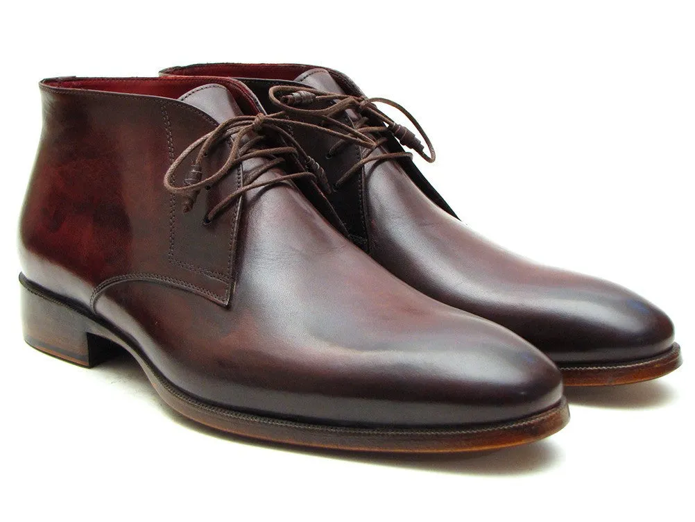 Paul Parkman Men's Leather Chukka Boots in Brown & Bordeaux
