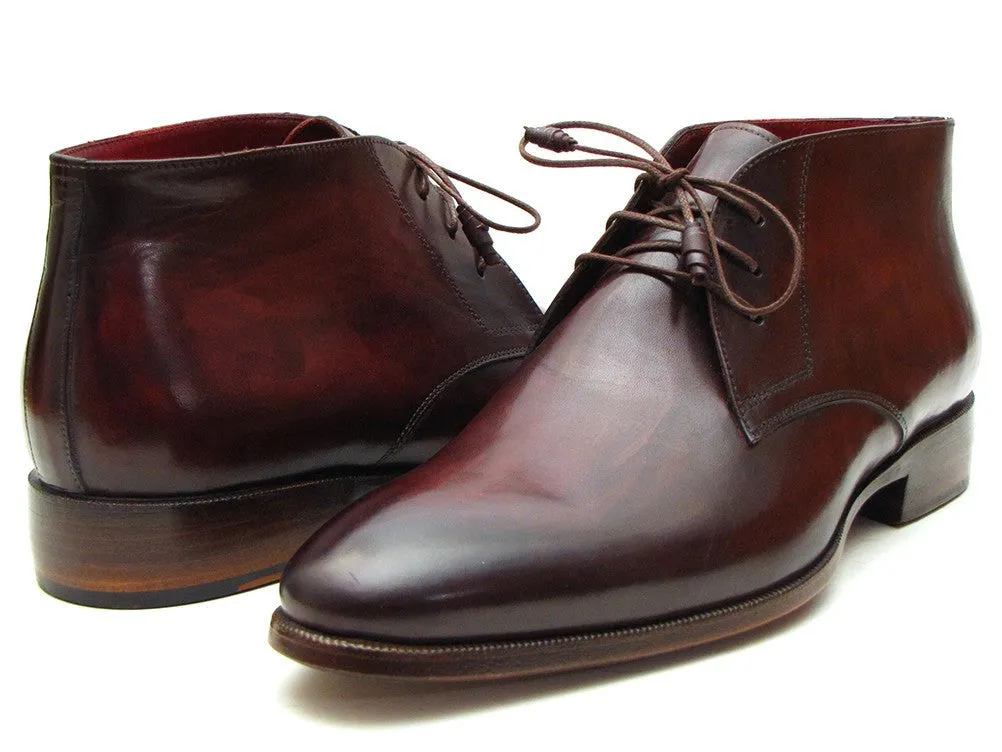 Paul Parkman Men's Leather Chukka Boots in Brown & Bordeaux