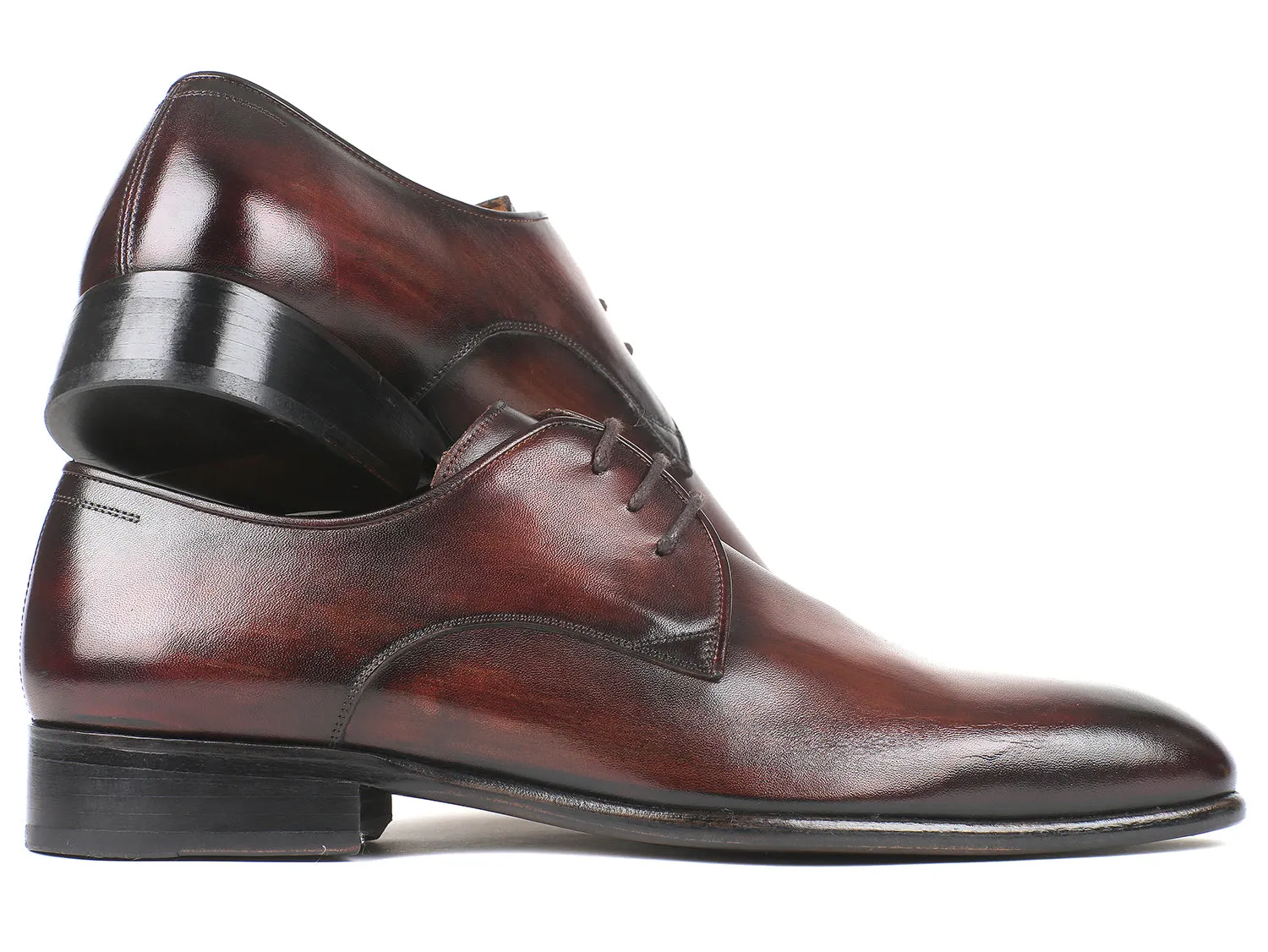 Paul Parkman Men's Leather Derby Shoes in Antique Brown