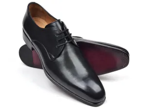 Paul Parkman Men's Leather Derby Shoes in Black