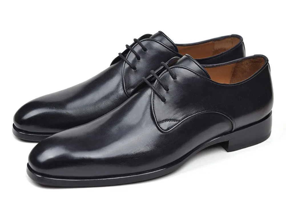 Paul Parkman Men's Leather Derby Shoes in Black