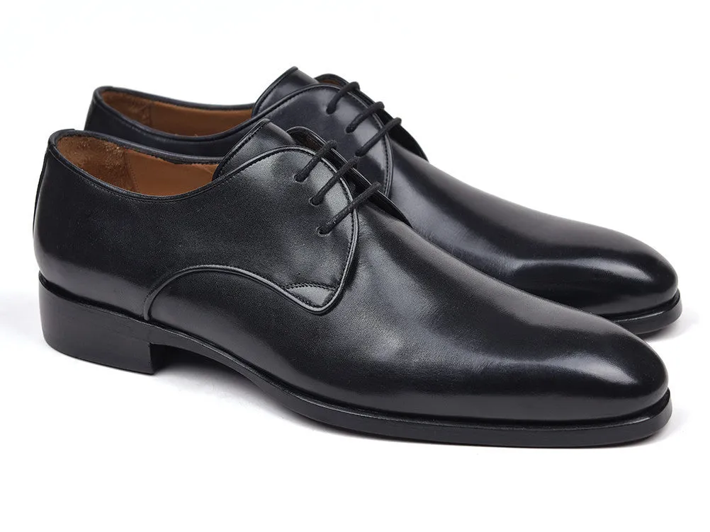 Paul Parkman Men's Leather Derby Shoes in Black