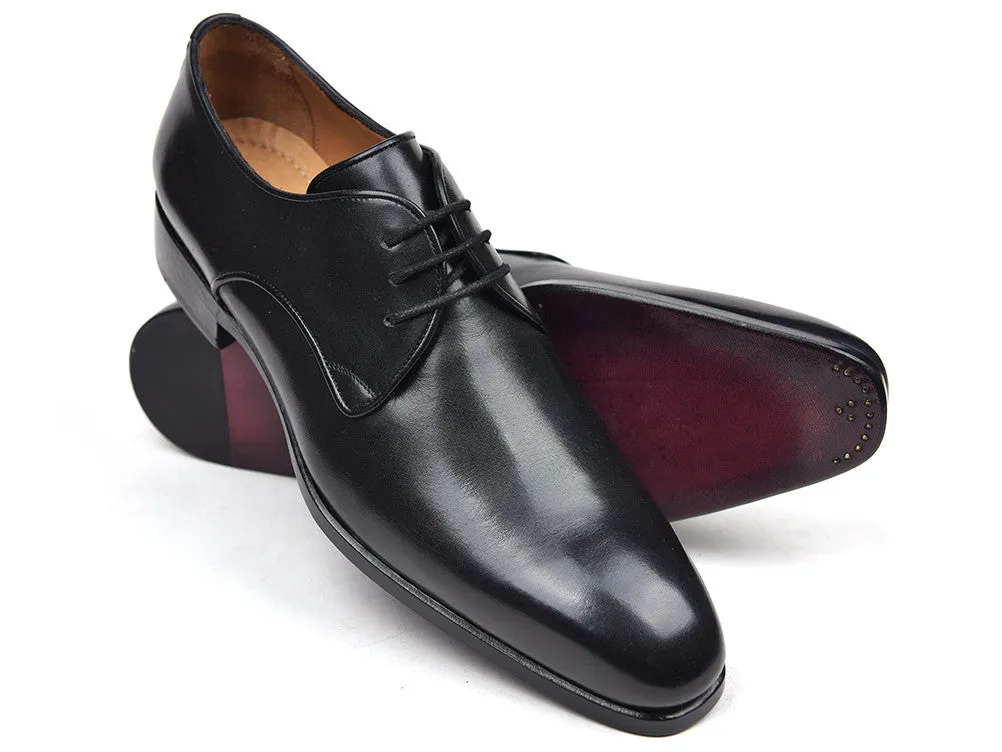 Paul Parkman Men's Leather Derby Shoes in Black