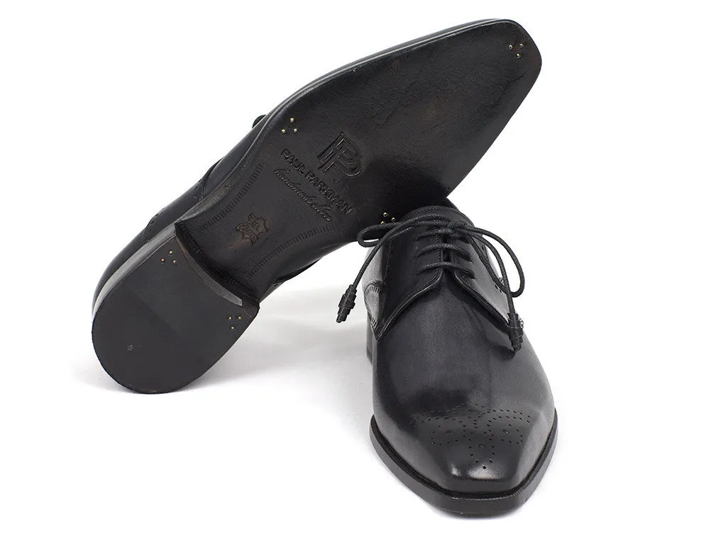 Paul Parkman Men's Medallion Toe Derby Shoes in Black