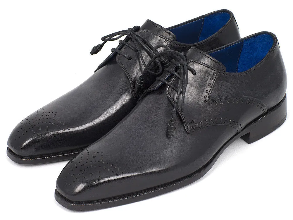 Paul Parkman Men's Medallion Toe Derby Shoes in Black