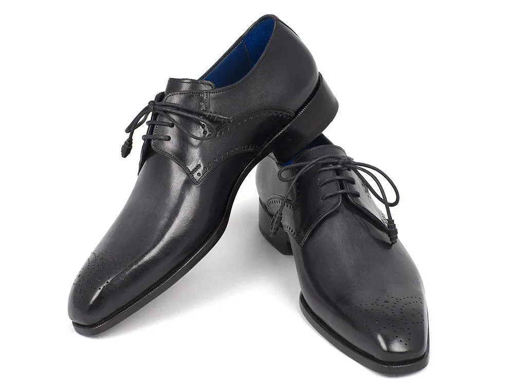 Paul Parkman Men's Medallion Toe Derby Shoes in Black