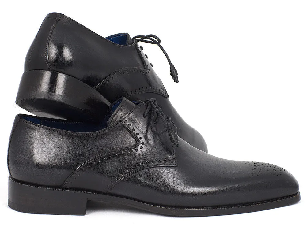 Paul Parkman Men's Medallion Toe Derby Shoes in Black