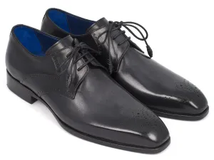 Paul Parkman Men's Medallion Toe Derby Shoes in Black