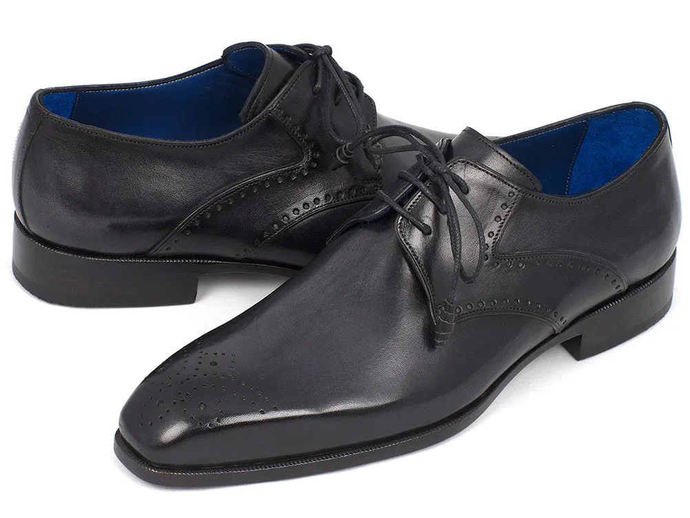 Paul Parkman Men's Medallion Toe Derby Shoes in Black