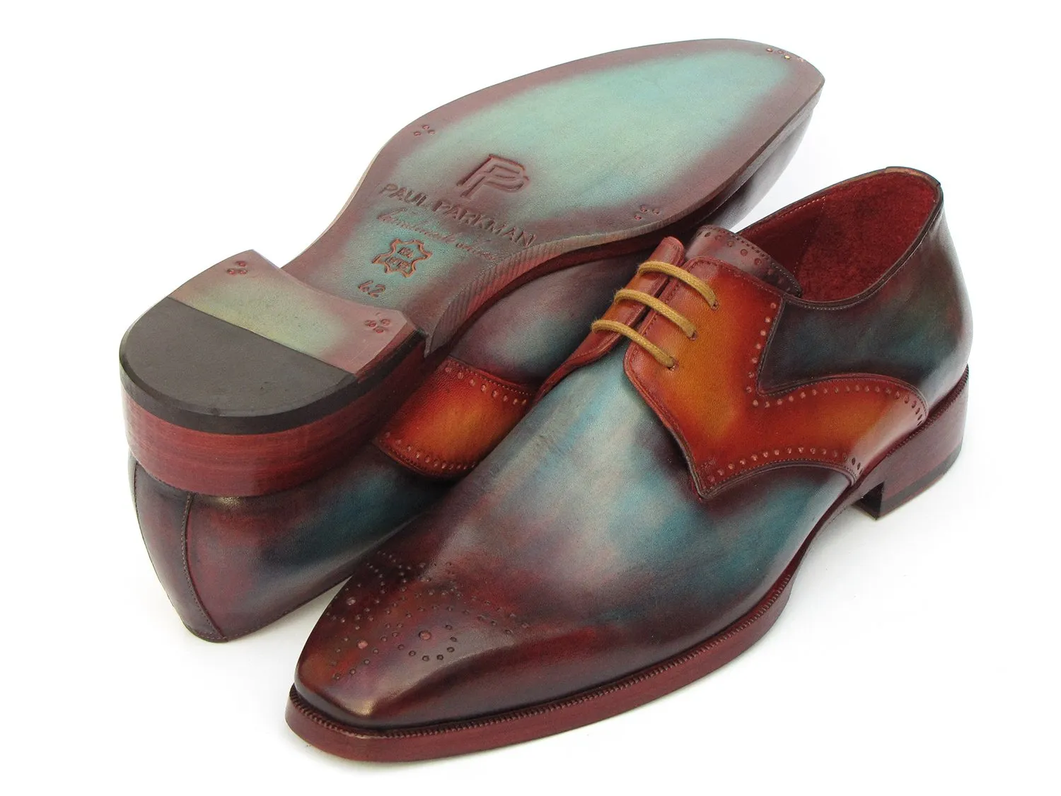 Paul Parkman Men's Medallion Toe Derby Shoes in Multiple Colors
