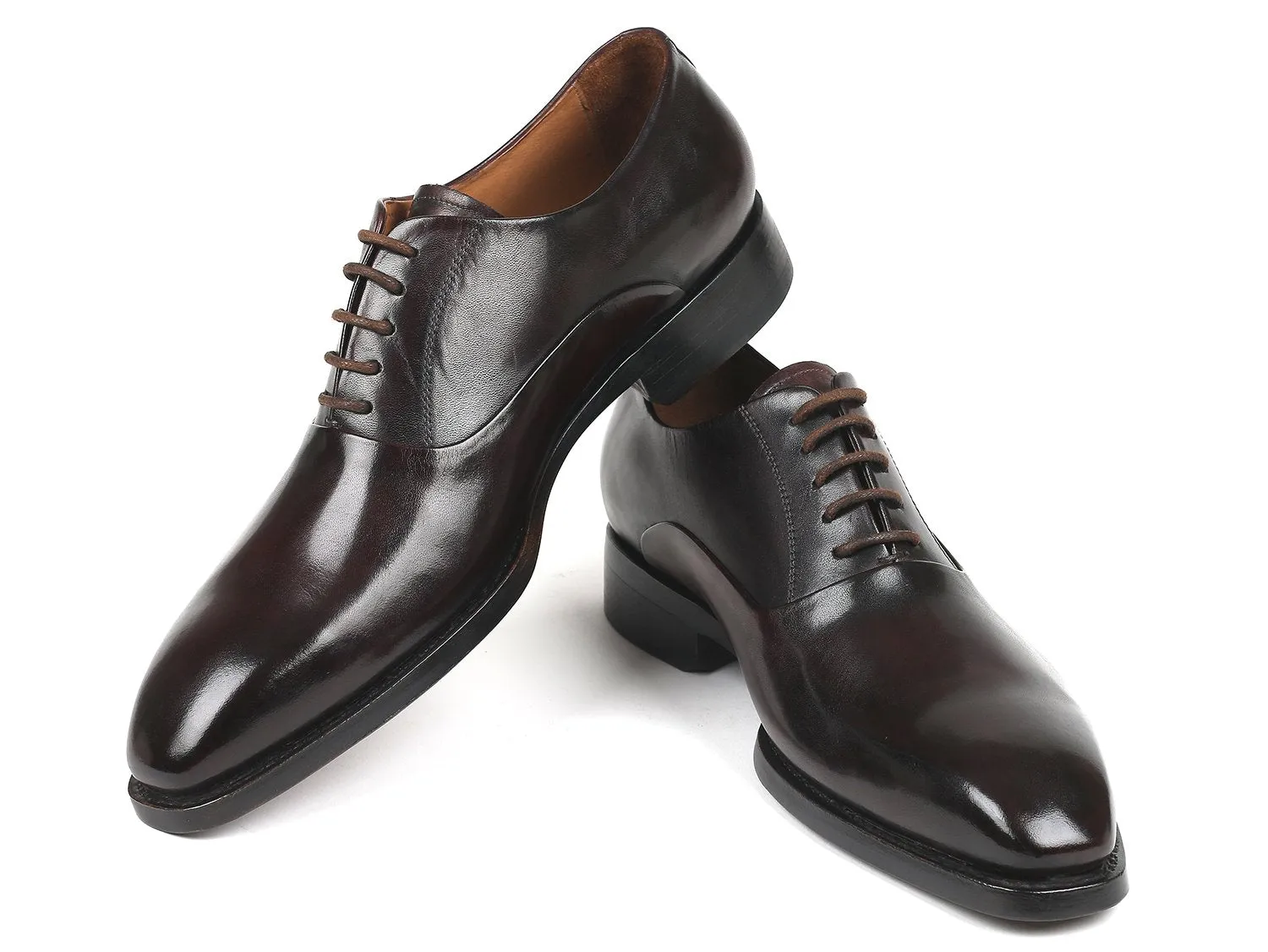 Paul Parkman Men's Plain Toe Oxfords in Brown